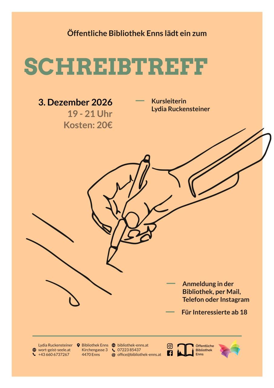 Plakat Schreibtreff im Dezember 2026