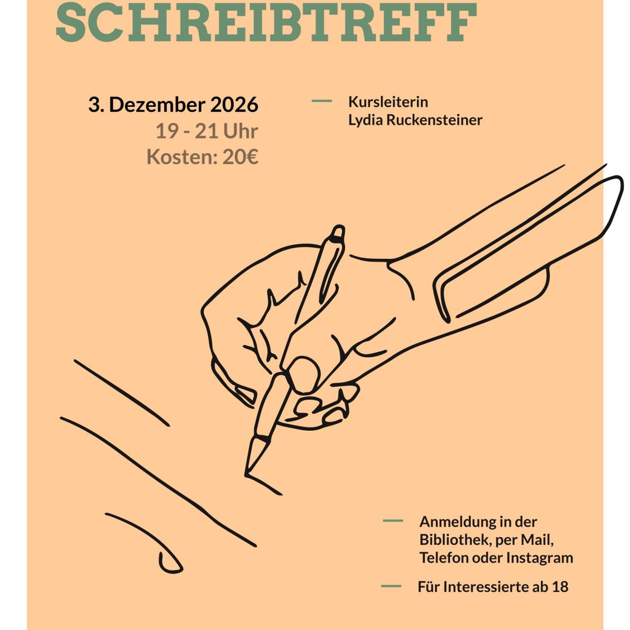 Plakat Schreibtreff im Dezember 2026